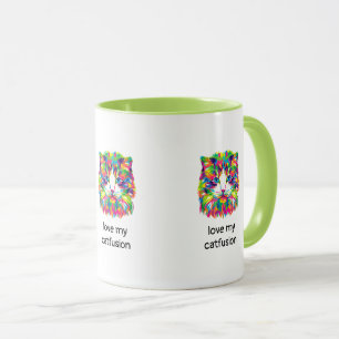 Love My Catfusion Abstract Cat Coffee Mug