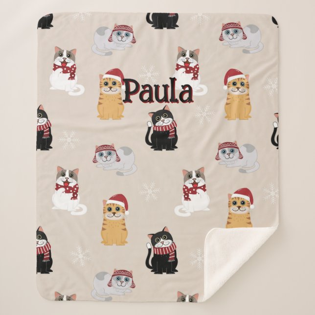 Love my cats sherpa blanket (Front)