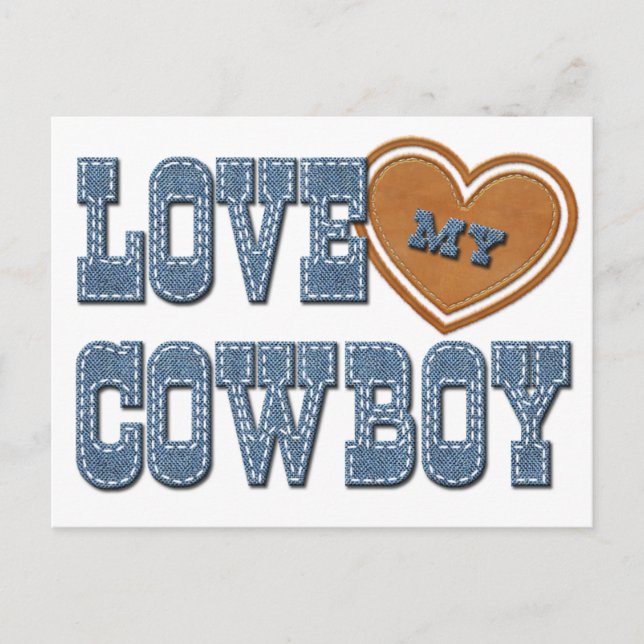 Love My Cowboy Postcard (Front)