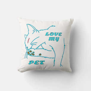 LOVE MY CUTE AQUA PET CAT CUSHION