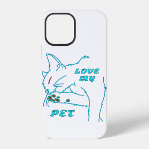 LOVE MY CUTE AQUA PET CAT iPhone 12 CASE