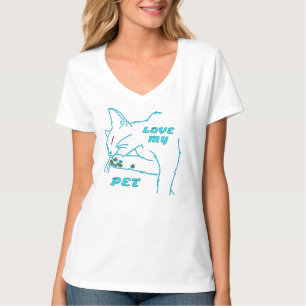 LOVE MY CUTE AQUA PET CAT T-Shirt
