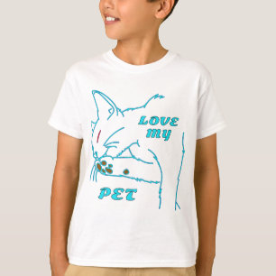 LOVE MY CUTE AQUA PET CAT T-Shirt
