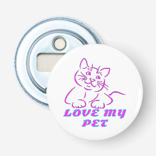 LOVE MY CUTE PINK PET CAT BOTTLE OPENER