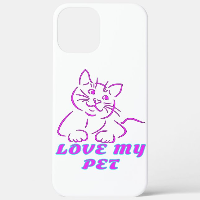 LOVE MY CUTE PINK PET CAT Case-Mate iPhone CASE (Back)