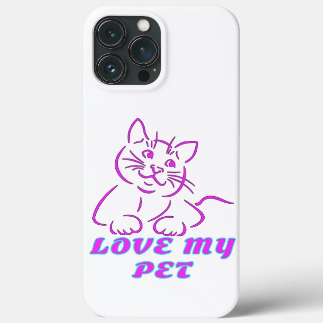 LOVE MY CUTE PINK PET CAT Case-Mate iPhone CASE (Back)