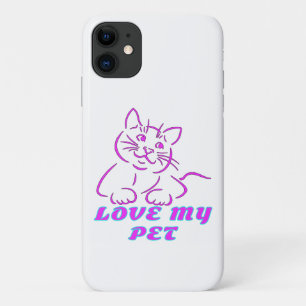 LOVE MY CUTE PINK PET CAT Case-Mate iPhone CASE
