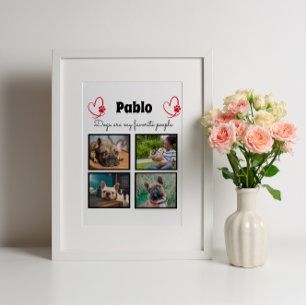 Love my dog - 4 photo customised collage plaque