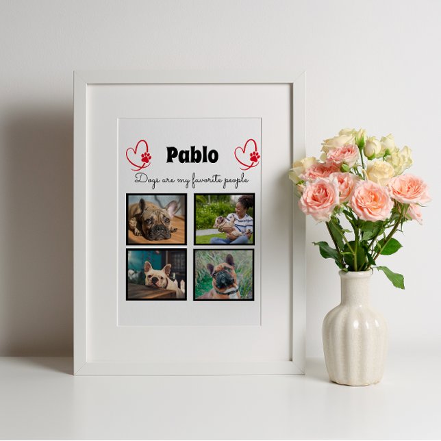 Love my dog - 4 photo customised collage plaque (Creator Uploaded)