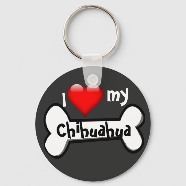 Love my Dog Breed (enter favourite breed) Custom Key Ring (Front)