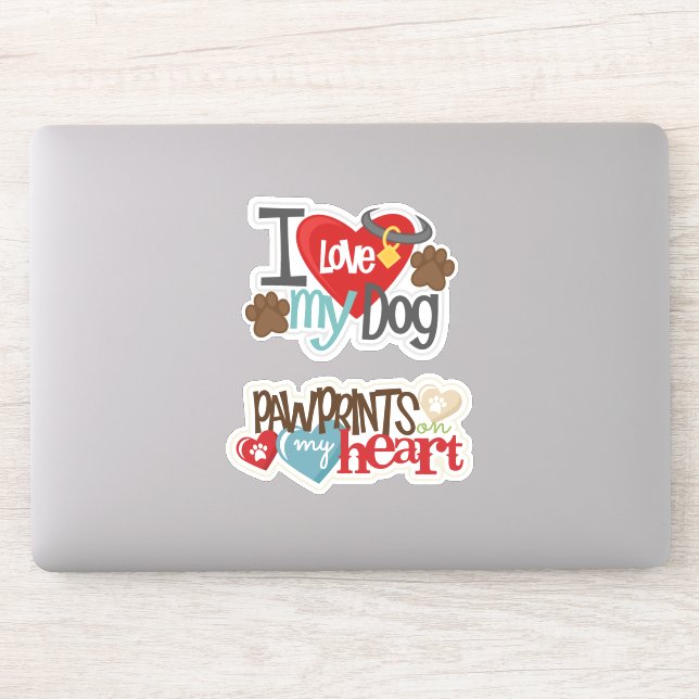Love My Dog Vinyl Sticker (Computer)