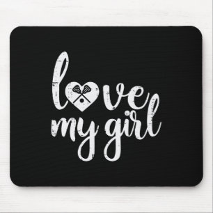 Love My Girl Lacrosse Lax Player Mum Dad Boyfriend Mouse Pad