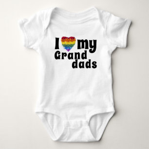 Love my Grand dads-heart shape Pride flowers Baby Bodysuit