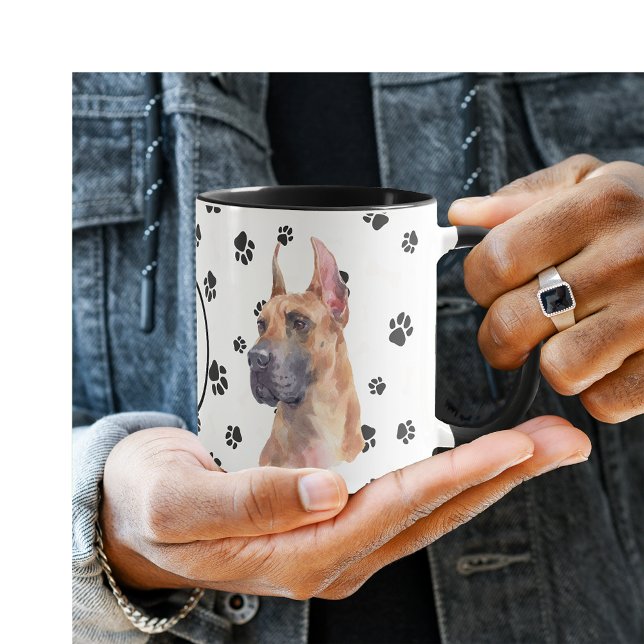 Love My Great Dane Dog Pawprint Mug (Creator Uploaded)