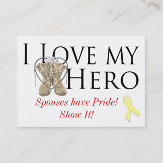 love my hero, shoe yellow ribbon, Spouses have ... Business Card