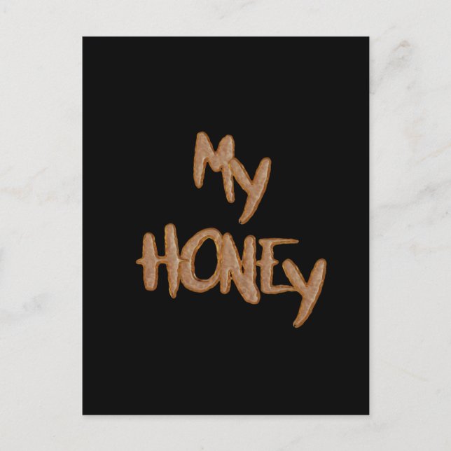Love - My Honey In Cookie Letters Postcard (Front)
