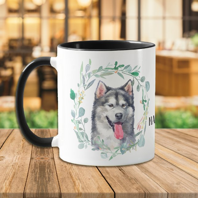 Love My Malamute Wreath Coffee Mug (Creator Uploaded)