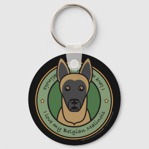 Love My Malinois Key Ring