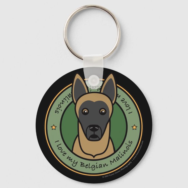 Love My Malinois Key Ring (Front)