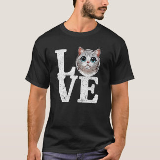 LOVE My Meow Cat Funny Vintage T-Shirt