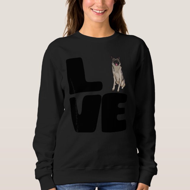 Love My Norwegian Elkhound Dog Sweatshirt (Front)