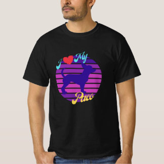 Love My Paco Chihuahua Dog Retro Sunset T-Shirt