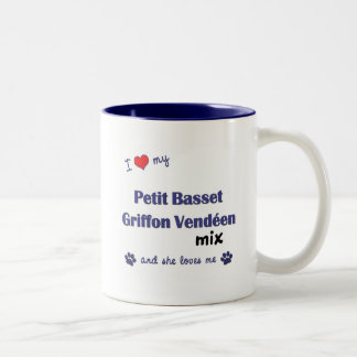 Love My Petit Basset Griffon Vendeen Mix (Female) Two-Tone Coffee Mug