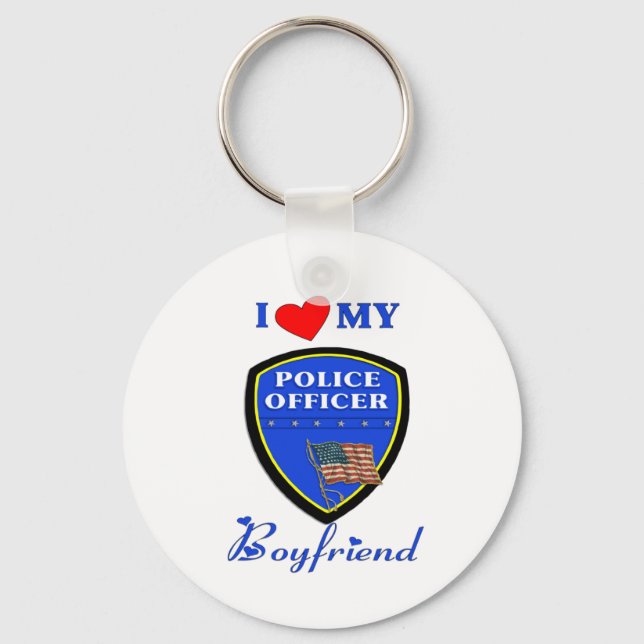 Love My Police Boyfriend Key Ring (Front)