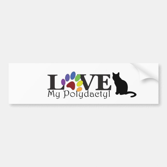 LOVE My Polydactyl Bumper Sticker (Front)