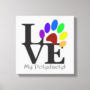 LOVE My Polydactyl Cat Art Canvas Print
