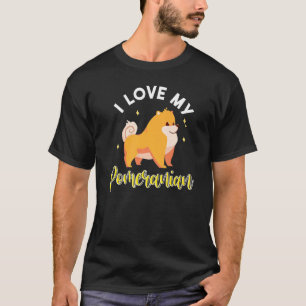 Love My Pomeranian Owner Dog Breed Puppy Fans Paw  T-Shirt