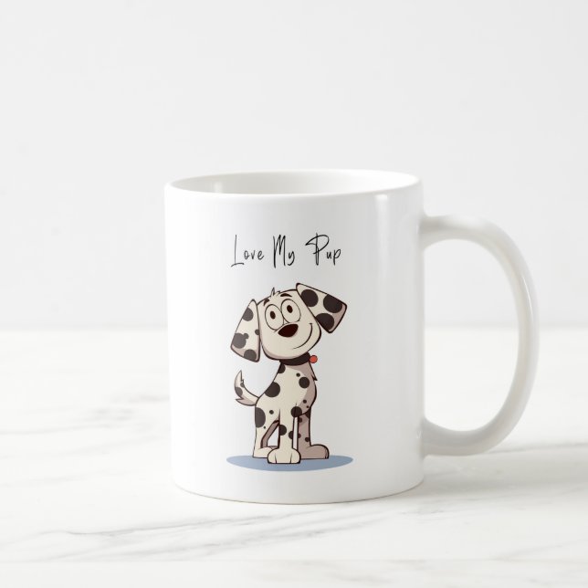 Love My Pup Mug – Cute Dog Illustration with Maroo (Right)