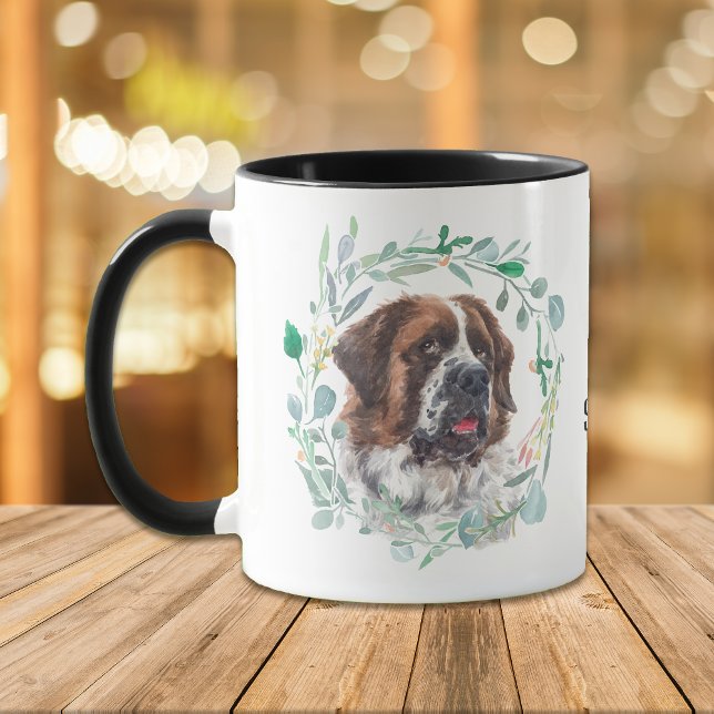 Love My Saint Bernard Wreath Coffee Mug (Creator Uploaded)