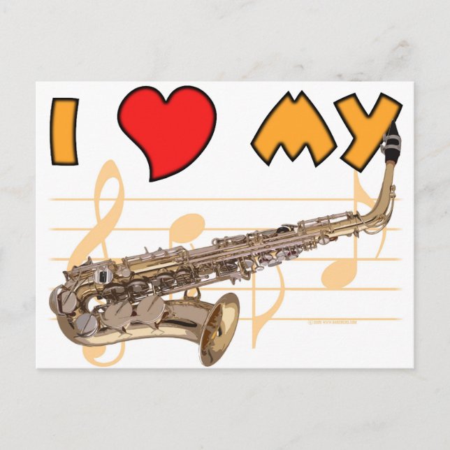 Love My Sax Postcard (Front)