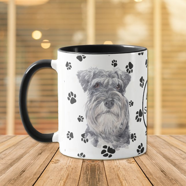 Love My Schnauzer Dog Pawprint Mug (Creator Uploaded)