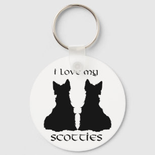 Love My Scotties Silhouette Key Ring