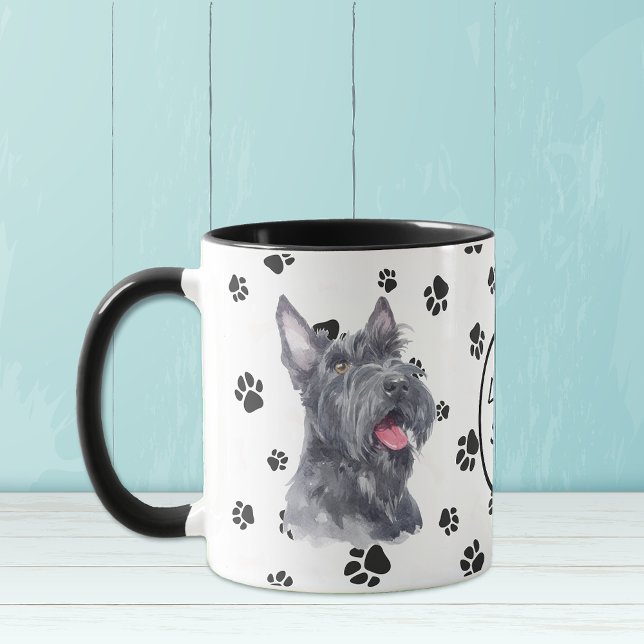 Love My Scottish Terrier Dog Pawprint Mug (Creator Uploaded)