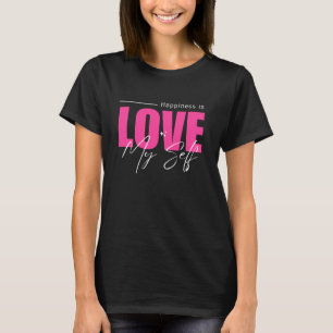 Love my self typography women black T-shirt