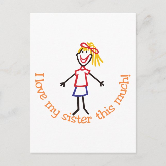Love My Sister Postcard (Front)