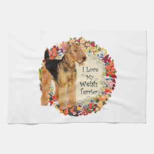 Love My Welsh Terrier Tea Towel