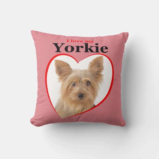 Love My Yorkie Pillow (Front)
