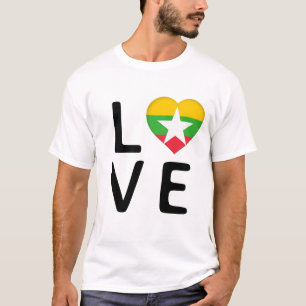 Love - Myanmar Flag T-Shirt