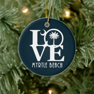 LOVE Myrtle Beach South Carolina Ceramic Tree Decoration