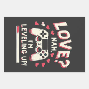Love Nah I’m Levelling Up Gaming Valentine Day Wrapping Paper Sheet