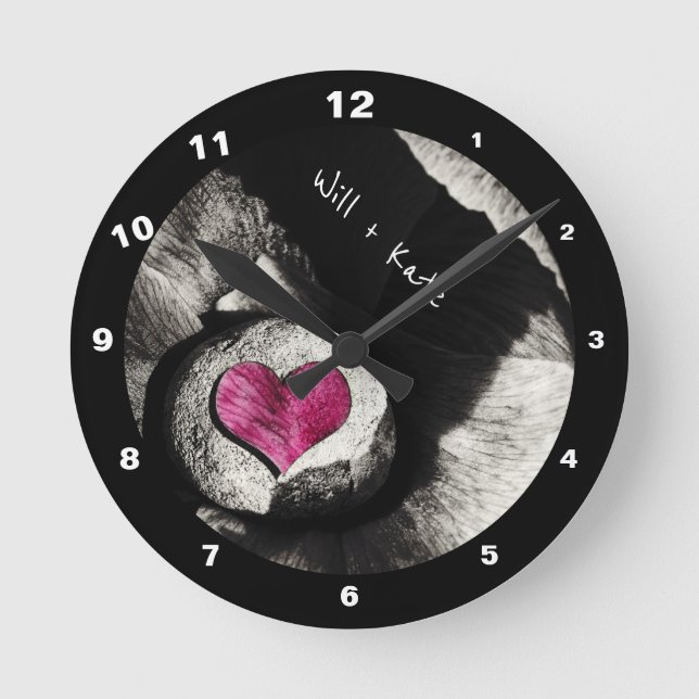 Love Names & Hearth of Stone (Together + Forever) Round Clock (Front)