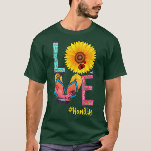 Love Nani Life Flip Flops Hippie Sunflower Summer  T-Shirt