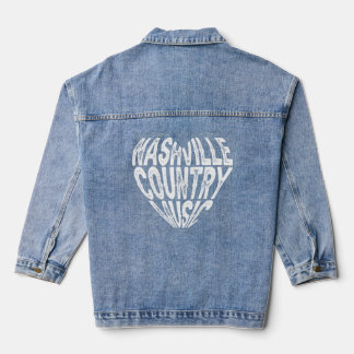 Love Nashville Tennessee Country Music Guitar Play Denim Jacket