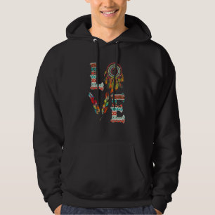 LOVE Native American Indian Headdress With Feather Hoodie