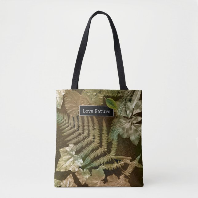 Love Nature Ferny Leaf Print Tote Bag (Front)