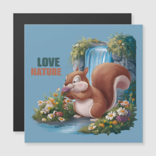 Love Nature Funny Squirrel Magnetic Card